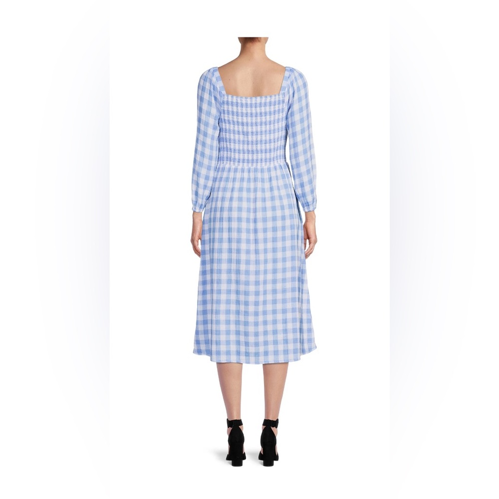 NWT BeachLunchLounge Women's Smocked Gingham Safety Blanket  Dress - Picture 5 of 6